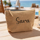 Pochette in juta nome nero