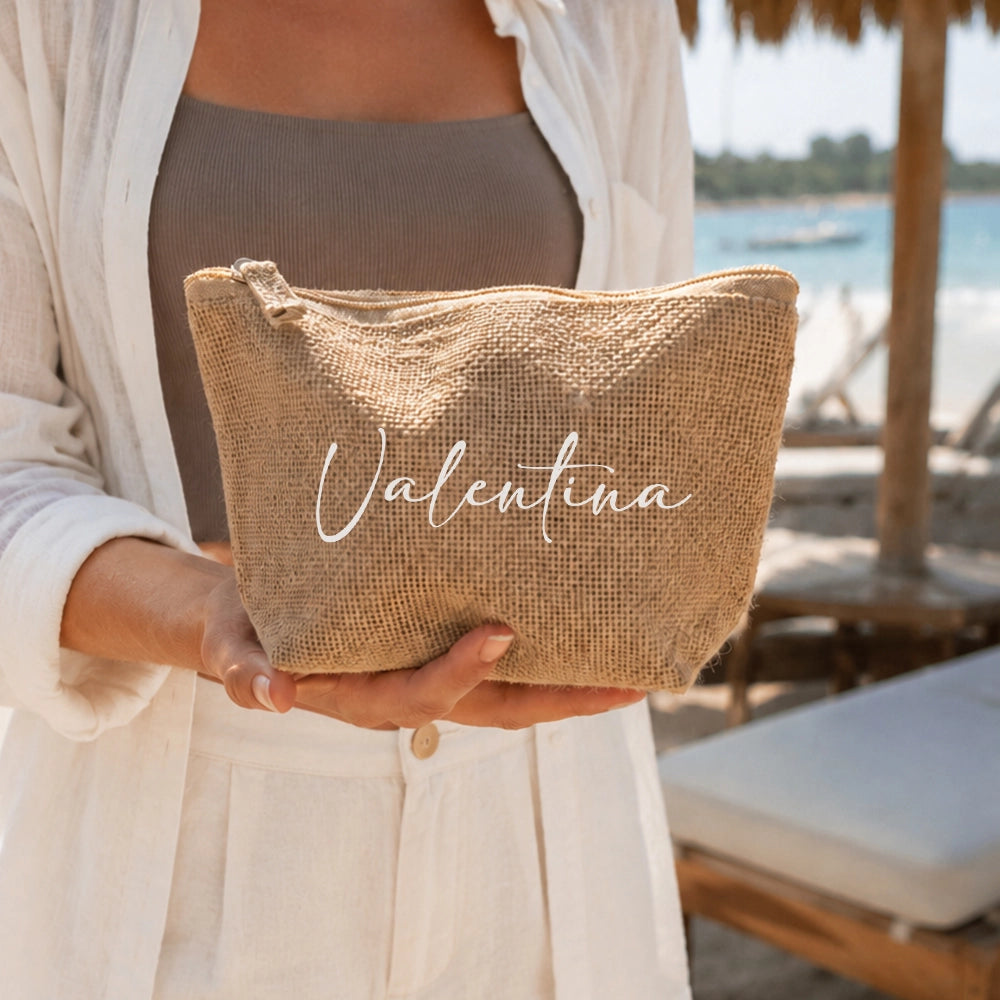 Pochette da spiaggia in juta