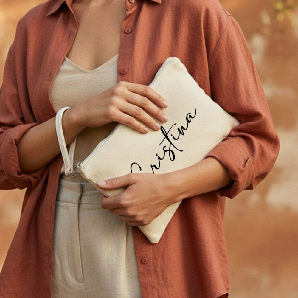 Pochette in cotone con nome