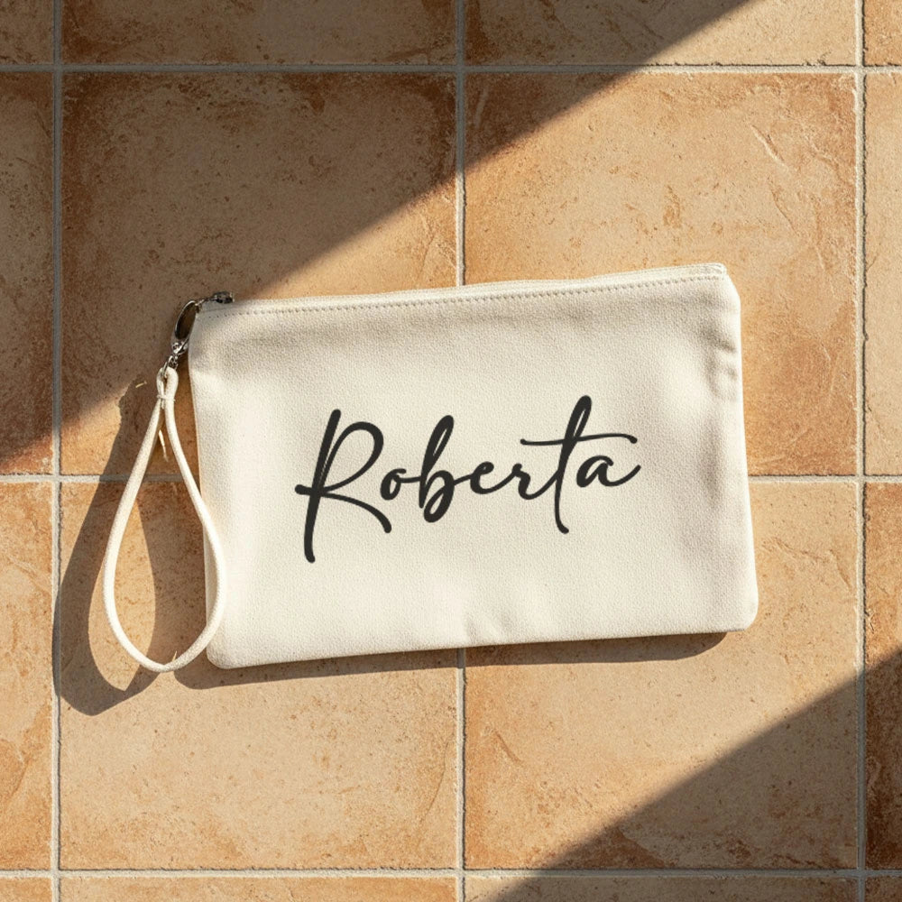 Pochette in cotone con nome
