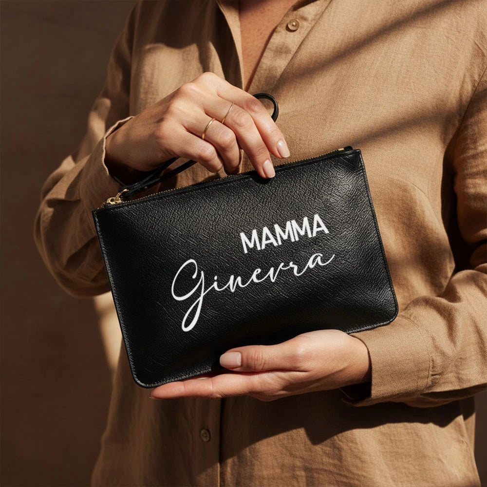 Pochette Saffiano Nera come idea regalo per la Mamma