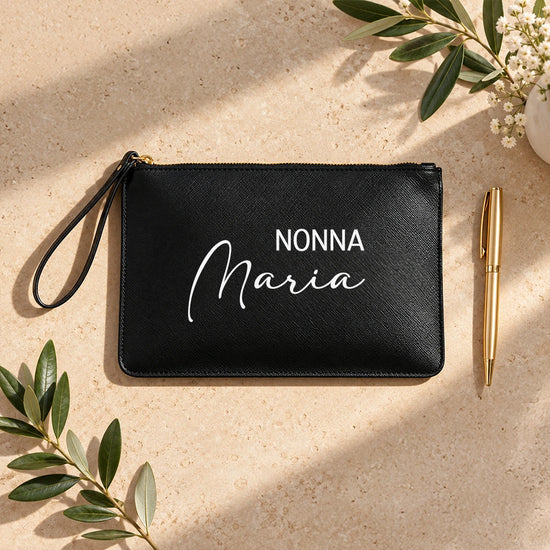 Pochette personalizzata per la nonna in pelle saffiano per la festa dei nonni