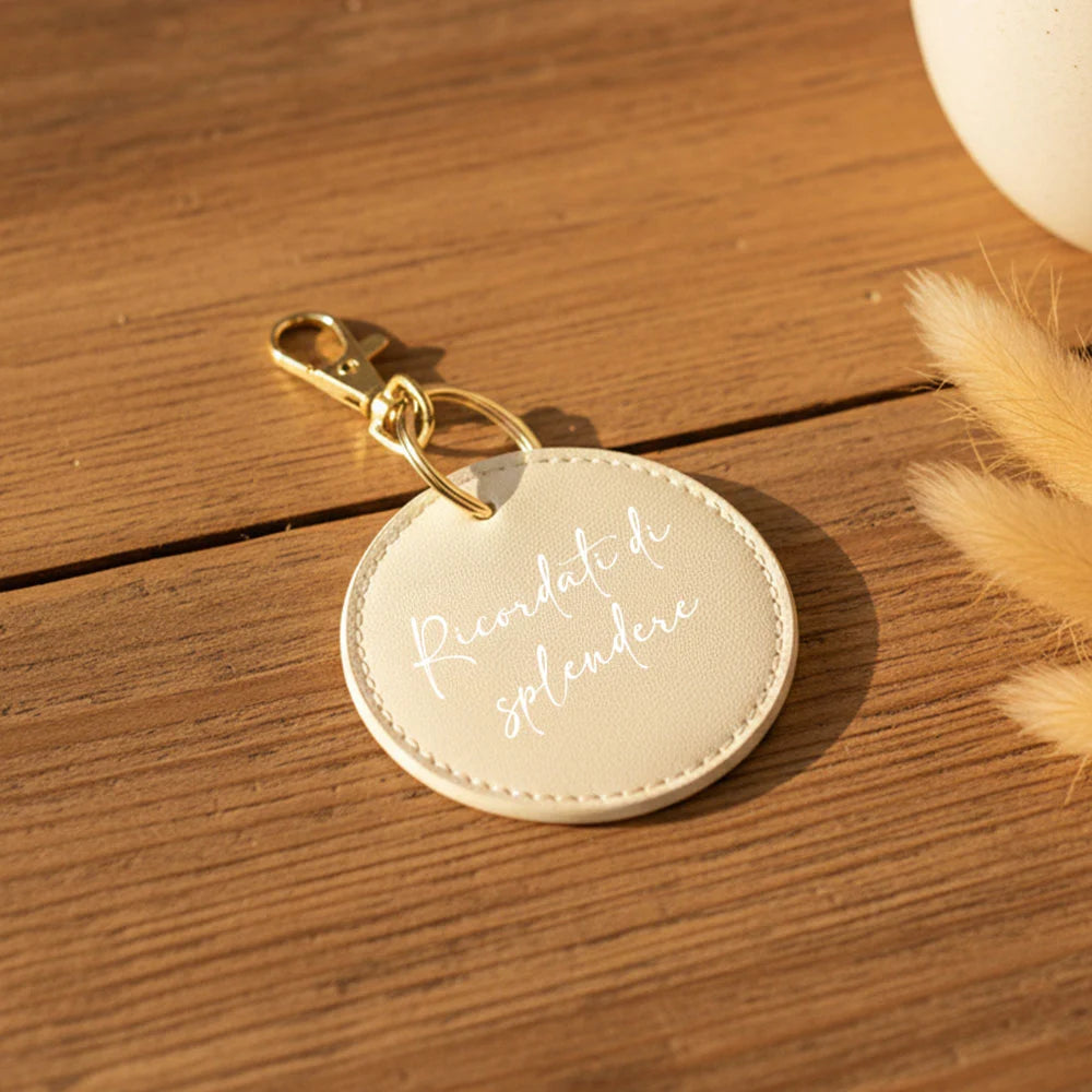 Portachiavi Rotondo personalizzabile con Nome e Frase