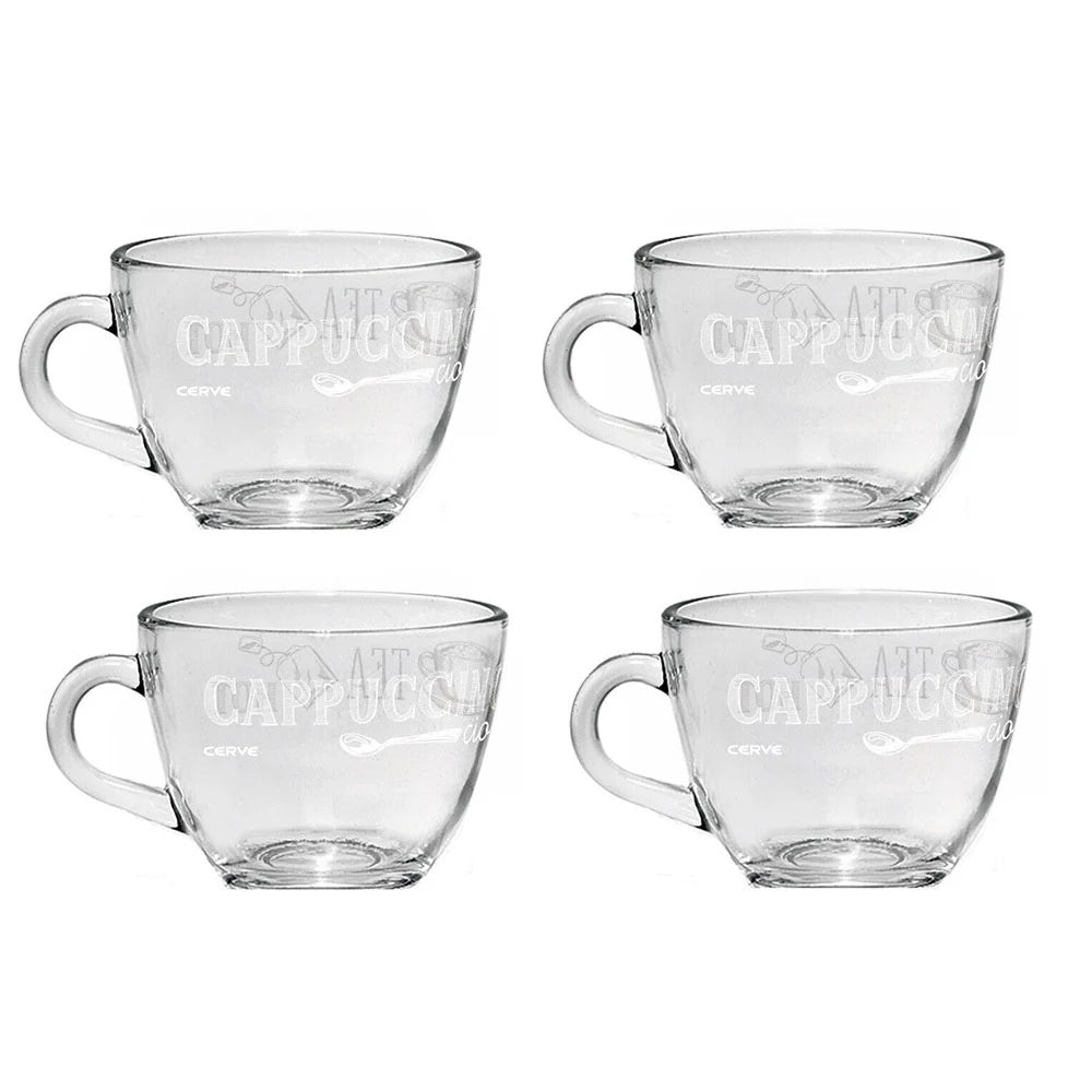 Set da 4 tazze per cappuccino e tè