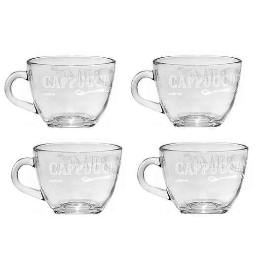 Set da 4 tazze per cappuccino e tè