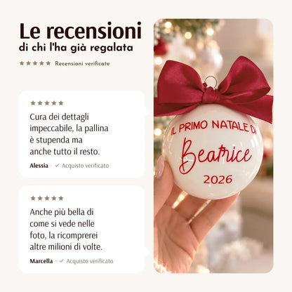 Recensioni verificate di clienti che hanno regalato la sfera di Natale personalizzata Il primo Natale di
