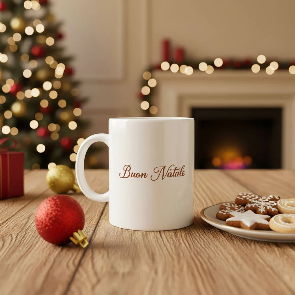 Tazza natalizia Renna Brown con dedica e cuore