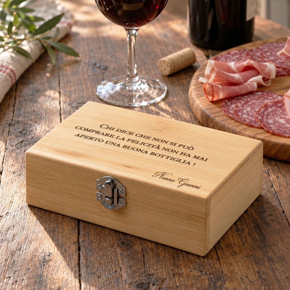 Idea regalo per la festa dei nonni amanti del vino: set personalizzabile 