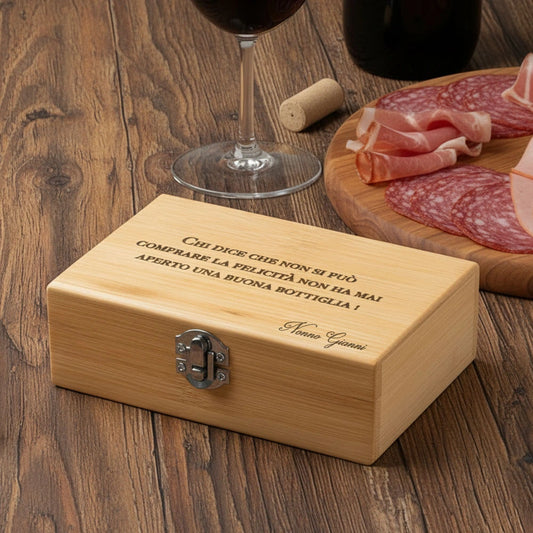 Idea regalo per la festa dei nonni amanti del vino: set personalizzabile 