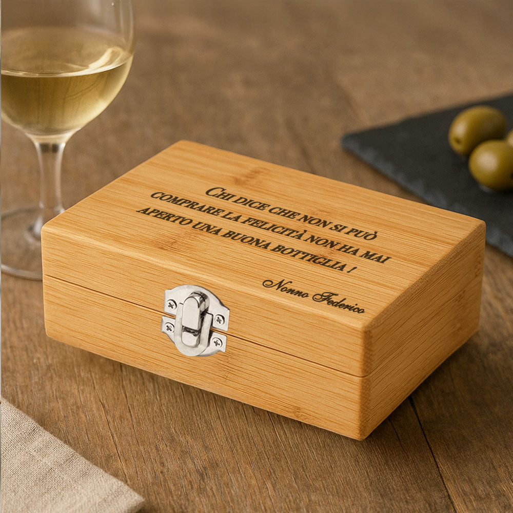 Idea regalo per la festa dei nonni amanti del vino: set personalizzabile 