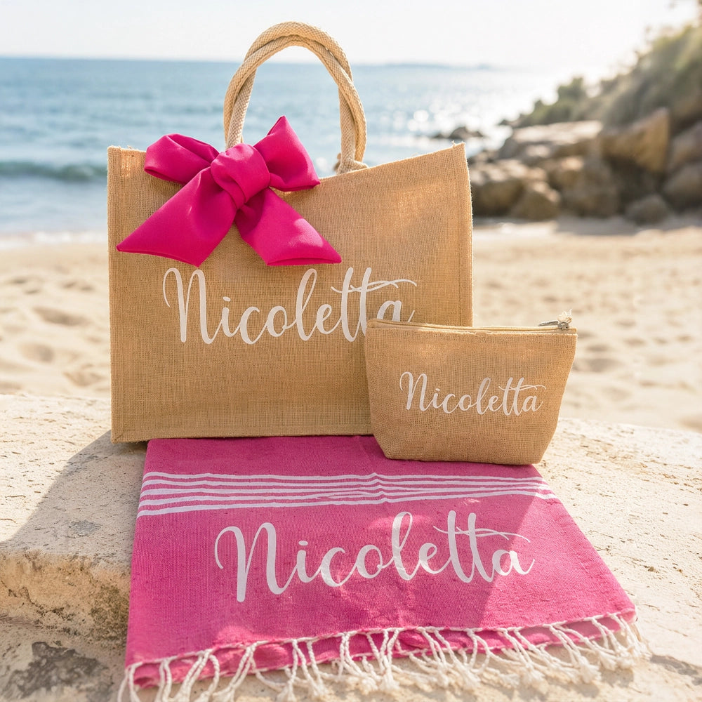 Coordinato prodotti juta rosa e fucsia