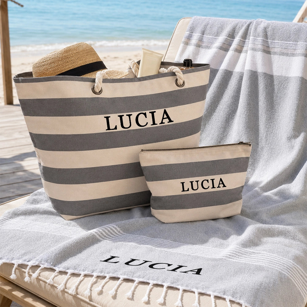 Set borsa a righe per mare