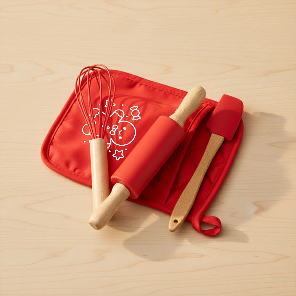 Kit cucina Natale con mattarello, frusta e spatola personalizzati