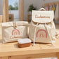 Zainetto personalizzato con portamerenda in cotone e contenitore snack