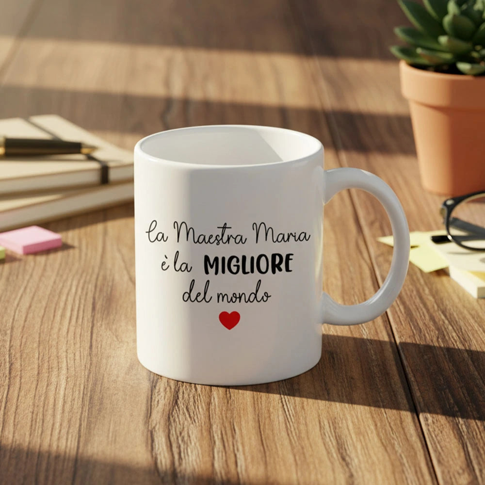 Tazza personalizzata "Maestro/Maestra migliore del mondo"