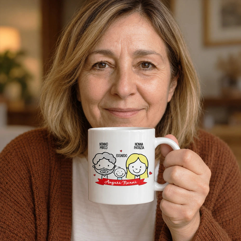 Idea regalo Festa dei Nonni: tazza con stampa personalizzata