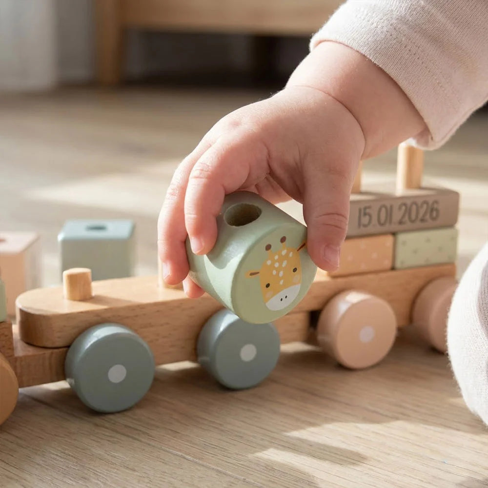 Gioco in legno con incisione laser nascita