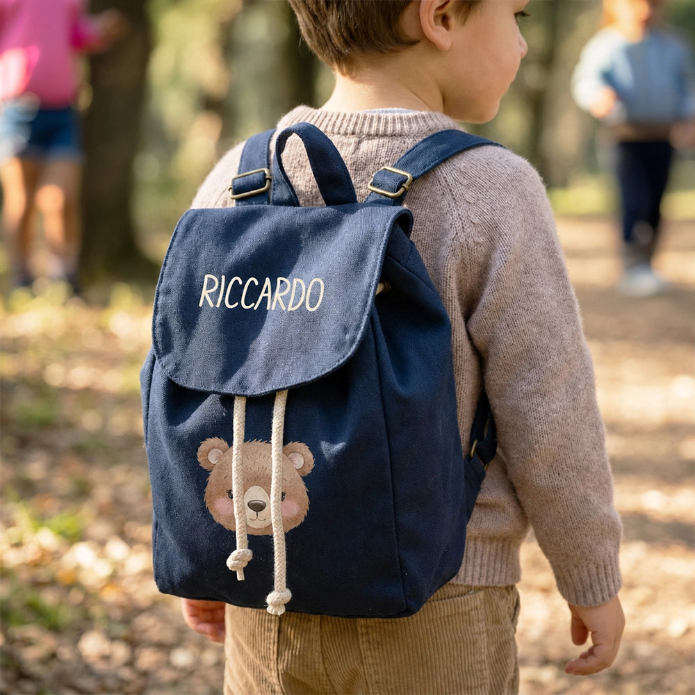 Zaino personalizzato colore blu per asilo