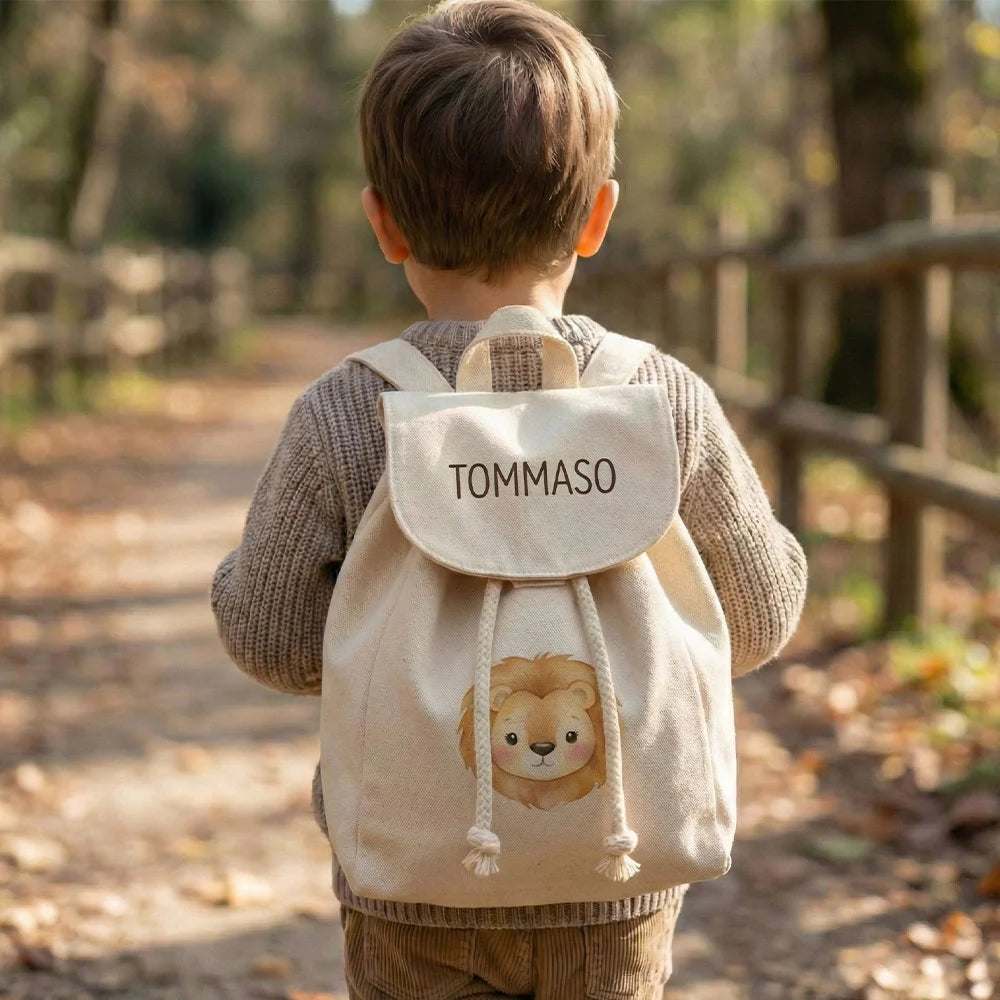 Zaino in tela naturale 340 gsm con spallacci regolabili