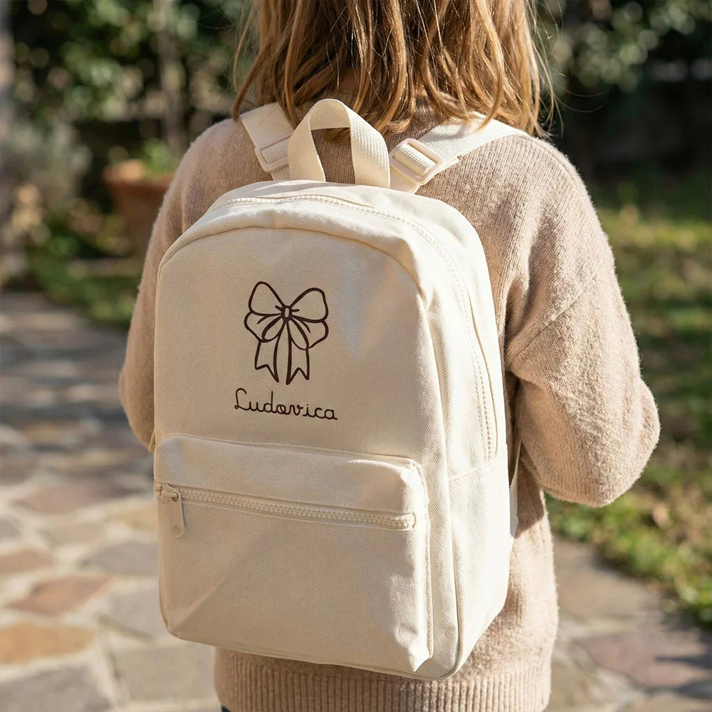 Zaino personalizzato per bambini 23x35 cm con nome stampato a caldo